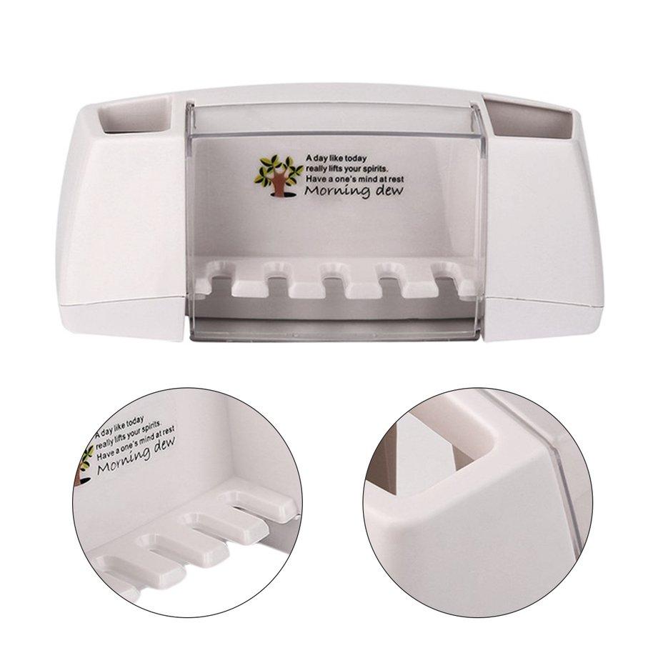 Multifunctional Toothbrush Holder Bathroom Accessory Adhesive Storage