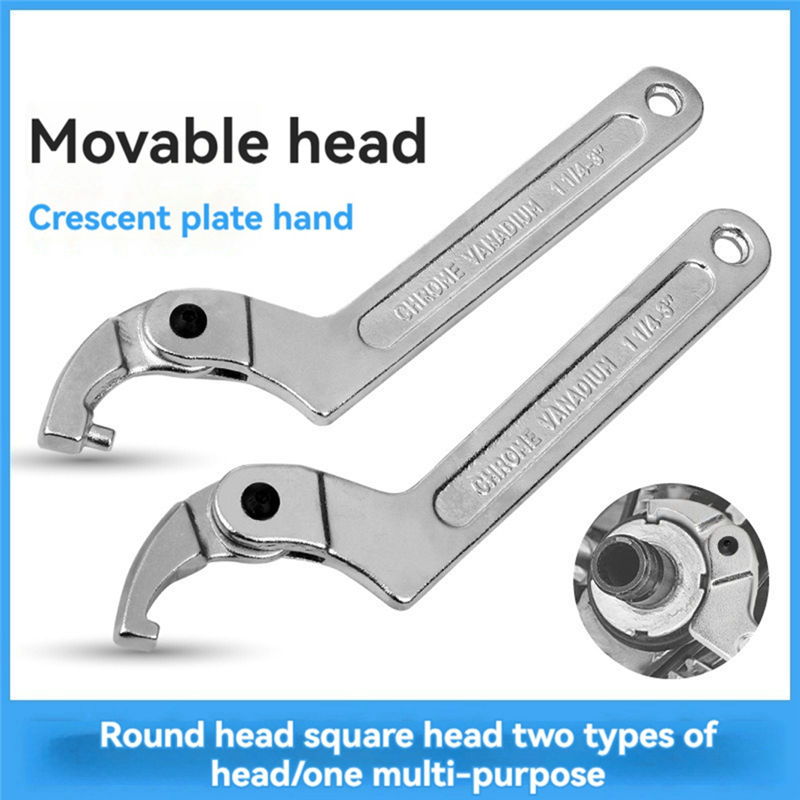 Crescent wrench set Adjustable C-pin wrench Hook wrench Round heads. 
