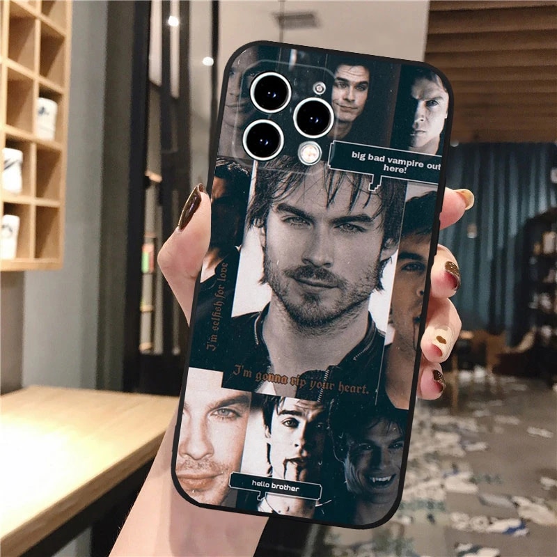 Phone Case For iphone 15 14 Pro Max 13 12 11 Pro Max XS XR X 12mini 14 Plus SE The Vampire Diaries Damon Salvatore Case Funda. 