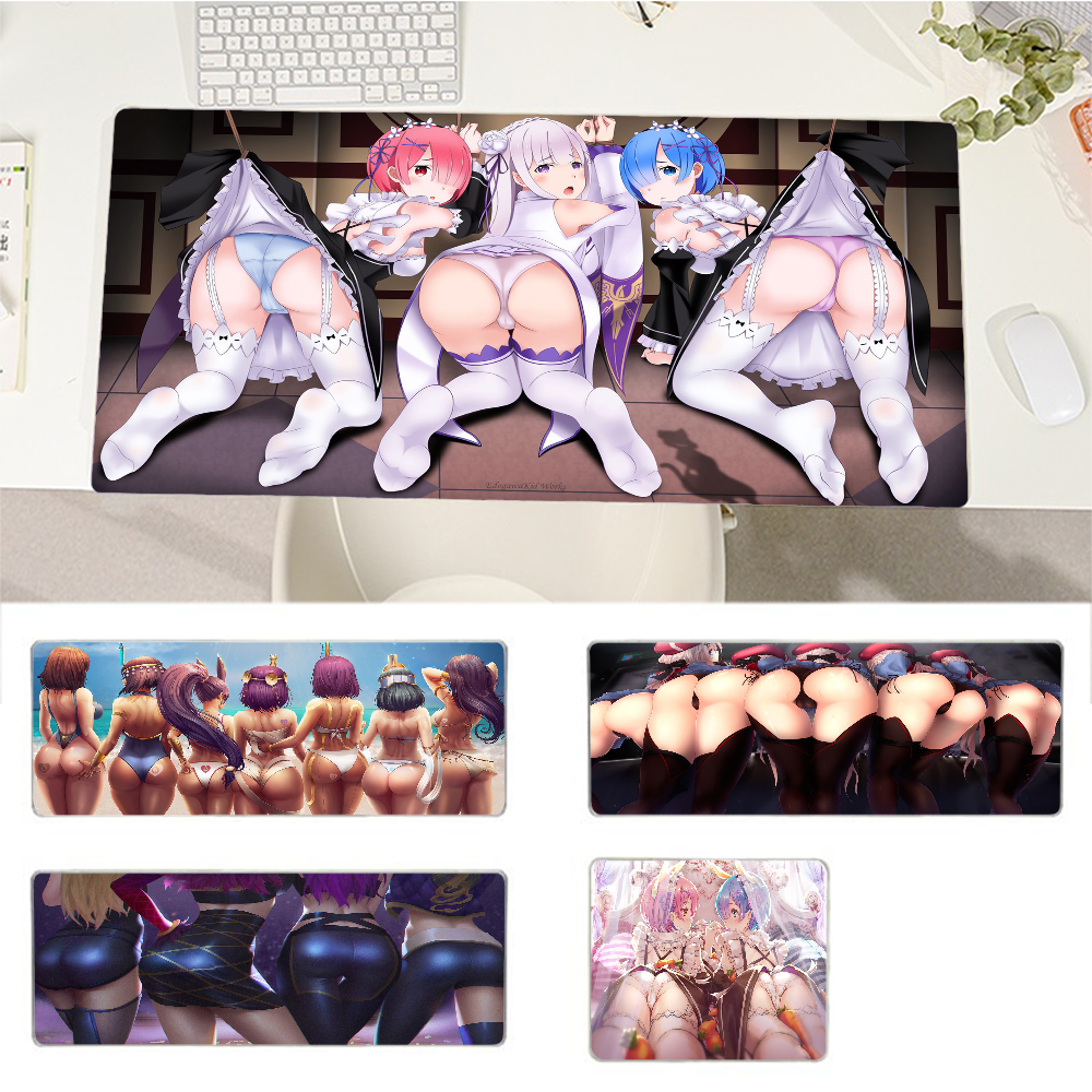 Anime Girl Ass Mousepad girl pad Keyboards Mat Rubber Gaming mousepad Desk Mat Size for large Edge Locking Keyboard Pad