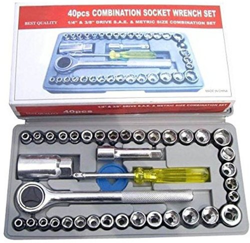 Aiwa 40 Pcs Combination Socket Wrench Tool Set With Box. 
