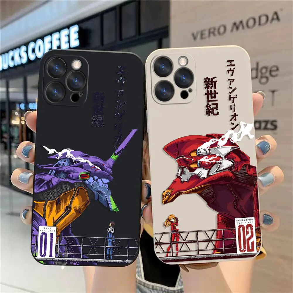 New E-Evangelion-n 002 Case For Apple iPhone 14 13 12 11 Pro XS Max Mini X XR SE 7 8 6 15 Plus Colour Shockproof Liquid Case. 