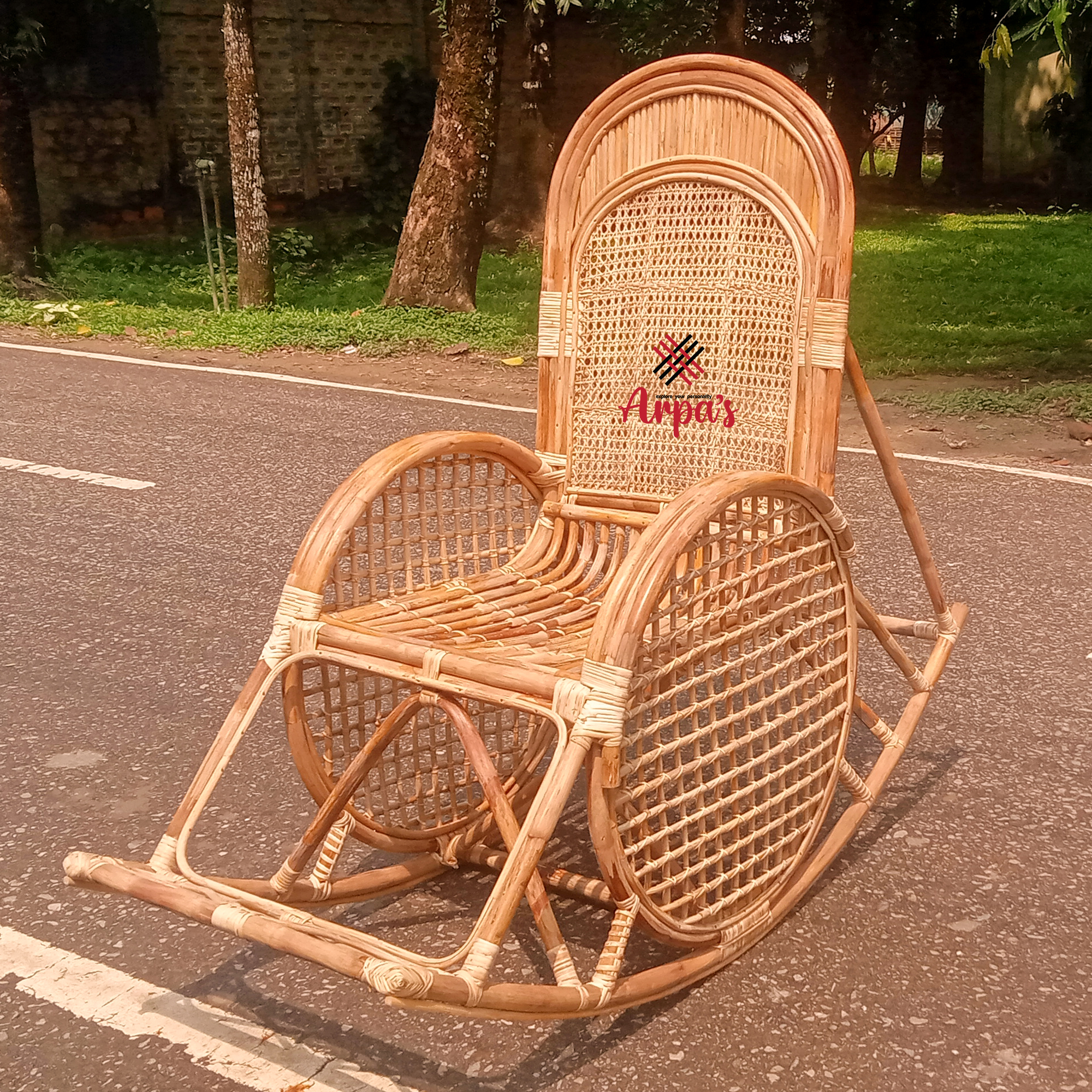 Rattan Made Rocking Chair for Adults