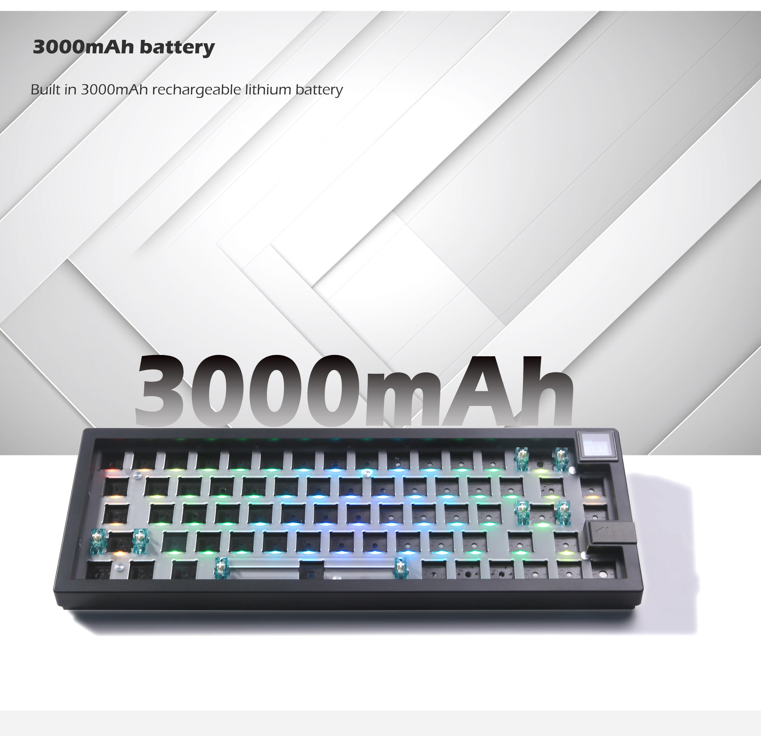 ZUOYA GMK67-S Gaming Mechanical Keyboard KIT Wireless Bluetooth Display Screen Gasket Hotswap RGB Gamers Custom KIT Support. 