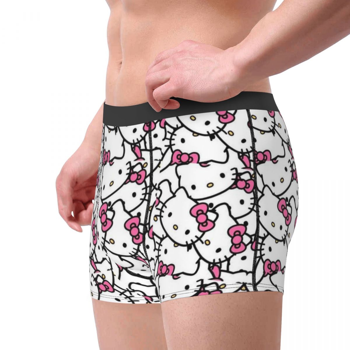 Hello Kitty Boxer Shorts For Men 3D Print Cartoon Underwear Panties Briefs Stretch Underpants. 