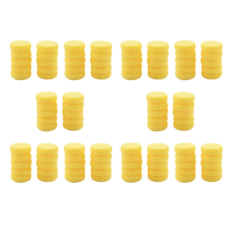 100Pcs Round Synthetic Artist Paint Sponge Craft Sponges for Painting Pottery Watercolor Art Sponges Yellow 2.75inch