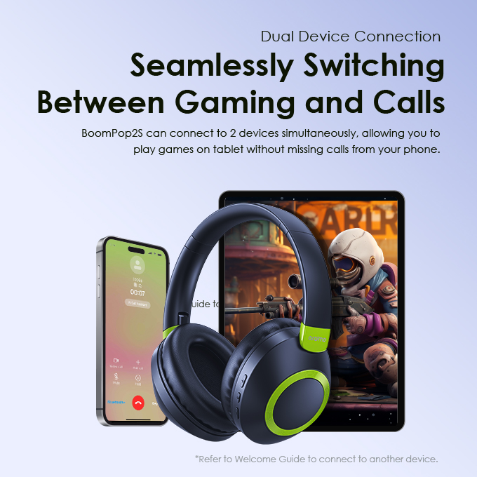 oraimo BoomPop2S ENC Over-Ear Wireless Headphones. 