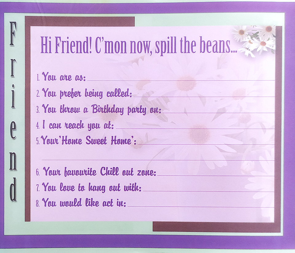 Smart Special SLAM BOOK - SLAM BOOK Inside Your Friends Can Write All Their Secrets. 