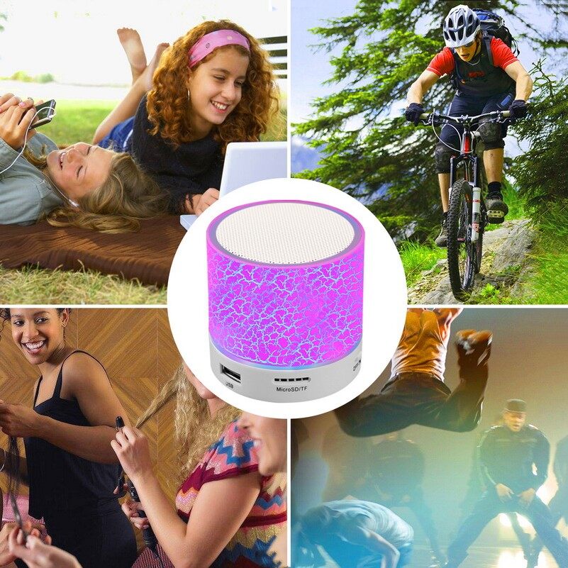 【Youyi】HQAi Colorful Mini Bluetooth Speaker Led Portable Cute Speaker Player USB Radio Music Sound for PC. 