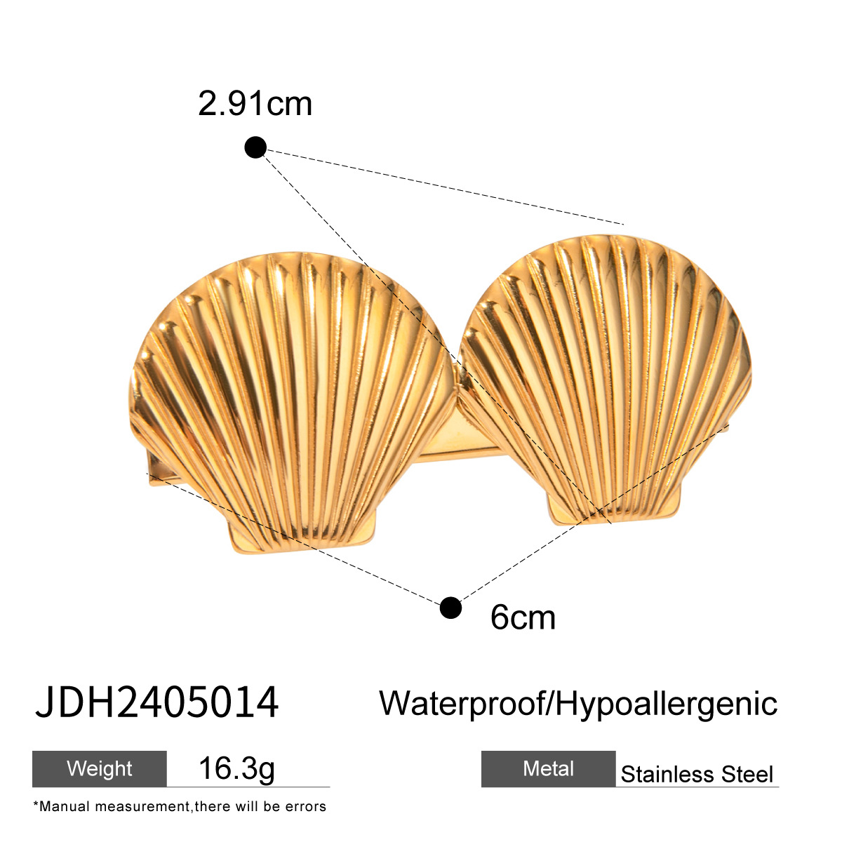Jieding cross-border stainless steel hairpin, shell bangs, hairdress, high-quality ins, headwear, bow, duckbill clip