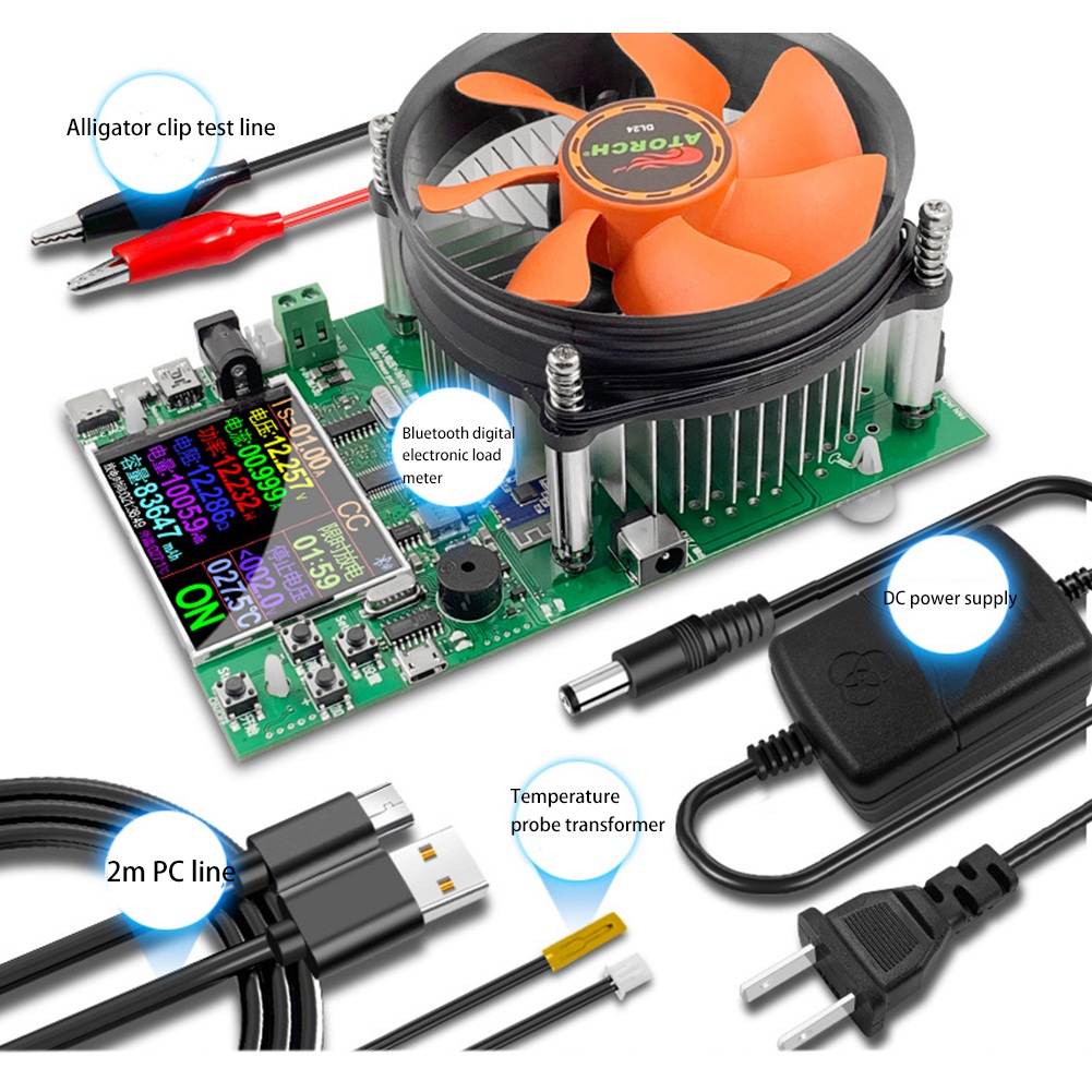 DL24 150W DC USB Tester APP Electronic Load Lithium Battery Capacity Monitor Discharge Charge Power Checker US Plug. 