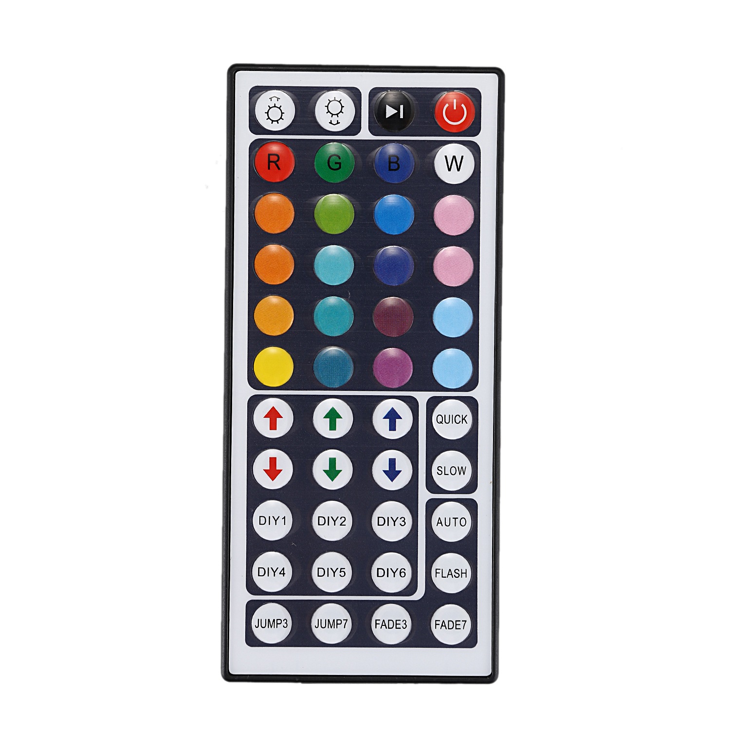 Individual 44 keys Wireless IR Remote control with receiver for 5050 3528 RGB SMD LED strip light. 