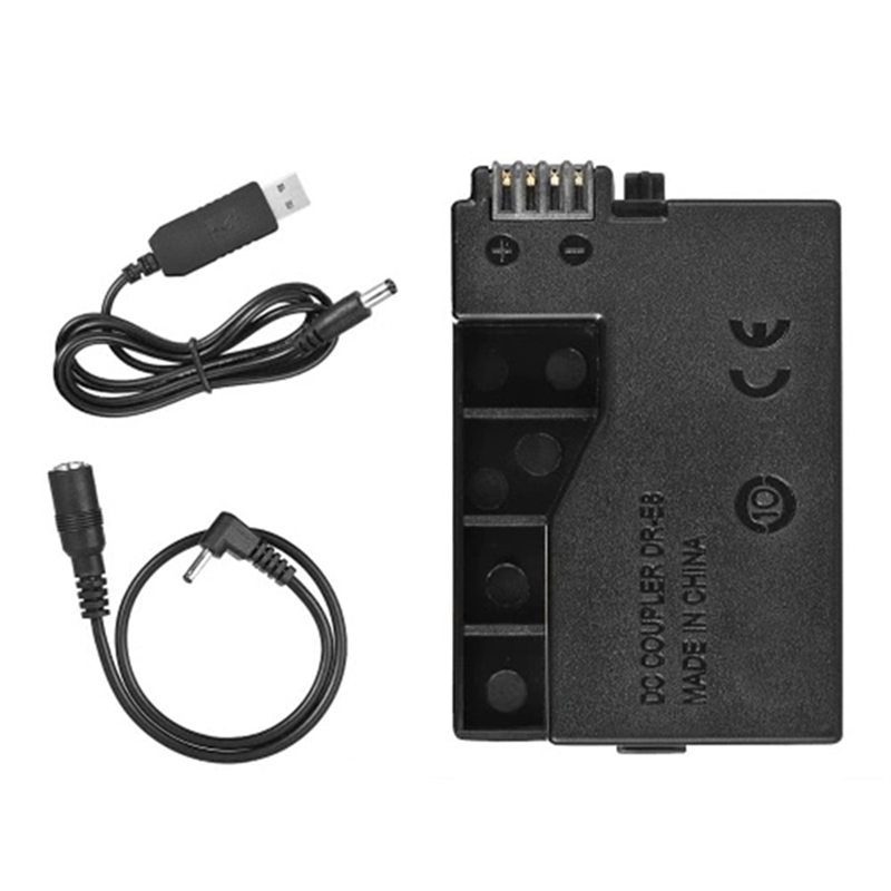 DR-E8 Dummy Battery Coupler USB Adapter Cable Component for LP-E8 for Canon EOS 550D 600D 650D 700D DSLR Cameras. 
