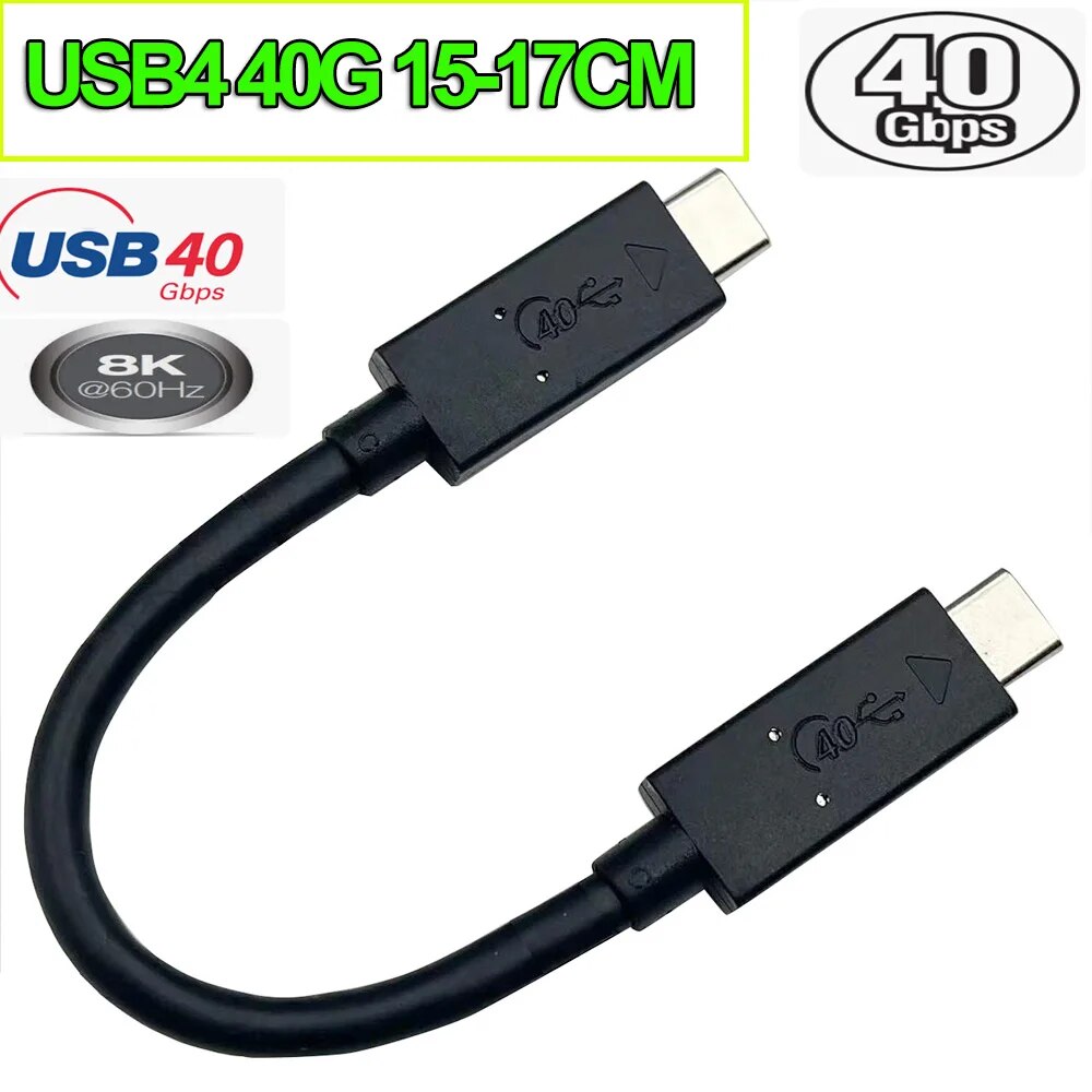 USB4 Cable 40Gbps Short USB4.0 Type C Cable 8K 60Hz USB-C to USB-C Cable for SanDisk Extreme Portable SSD Samsung T7 T5 LaCie. 