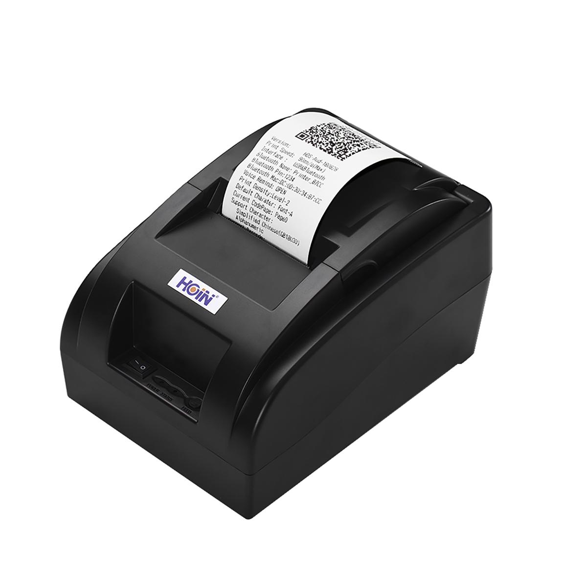 HXSJ HOIN High Quality Portable 58mm  BT Direct Thermal Receipt Printer with USB Cable Support Voice Broadcast ESC/POS Print Commands Compatible for Android/iOS/Windows/Linux Systems for Supermarket Retail Store