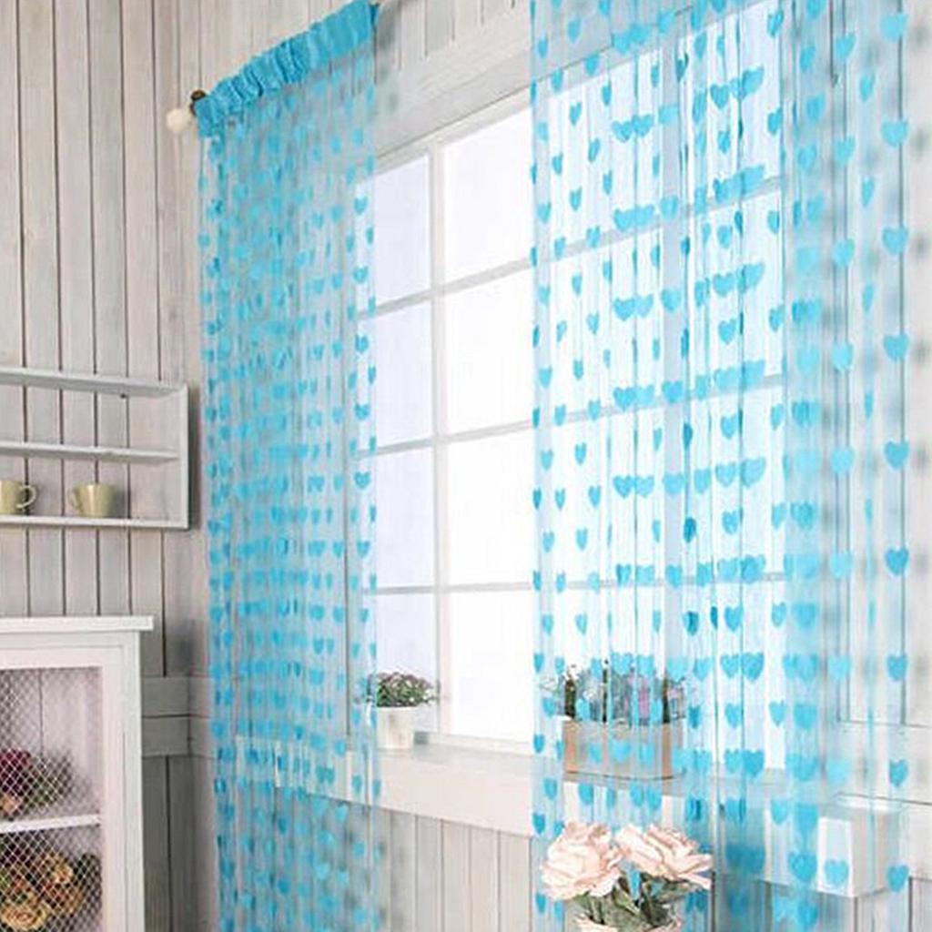 Love Heart String Curtain Window Door Divider Sheer Curtain Valance