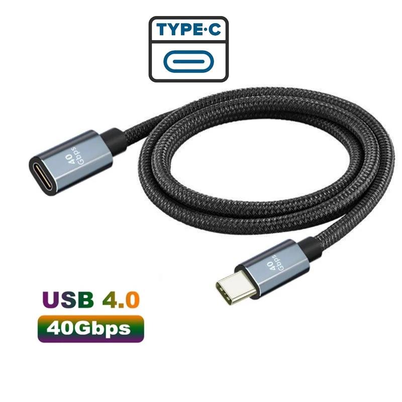 USB 4 Extension Cable Thunderbolt 4 3 Type C 40Gbps USB-C Male To Female Monitor PD 100W 8K Video Dock Station USB4 Extend Cord. 