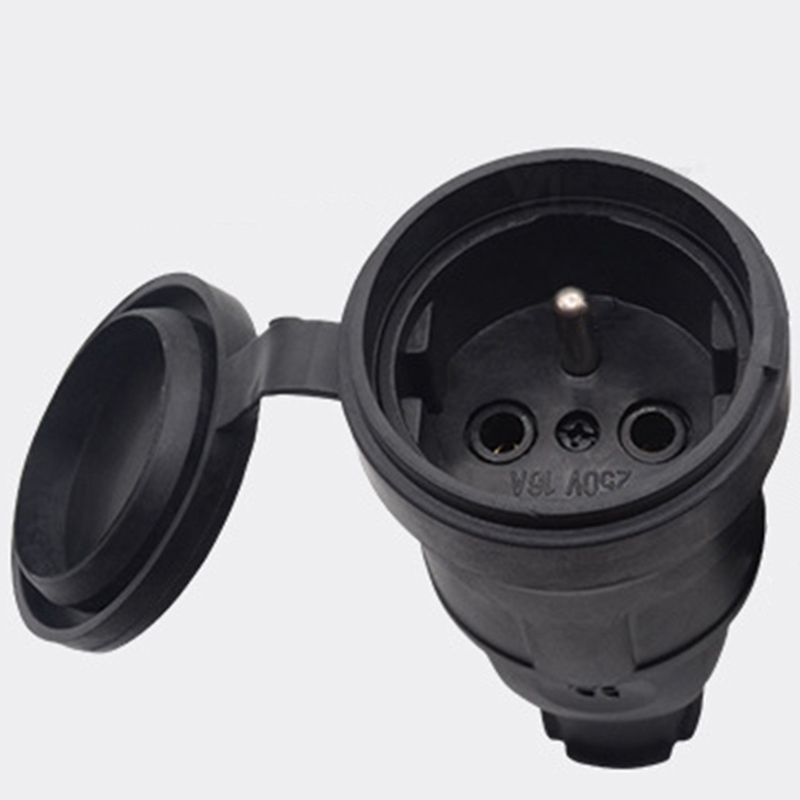 Type F European IP44 Waterproof 4.8mm Pin Rewireable AC Power Plug AC100~250V 16A Socket