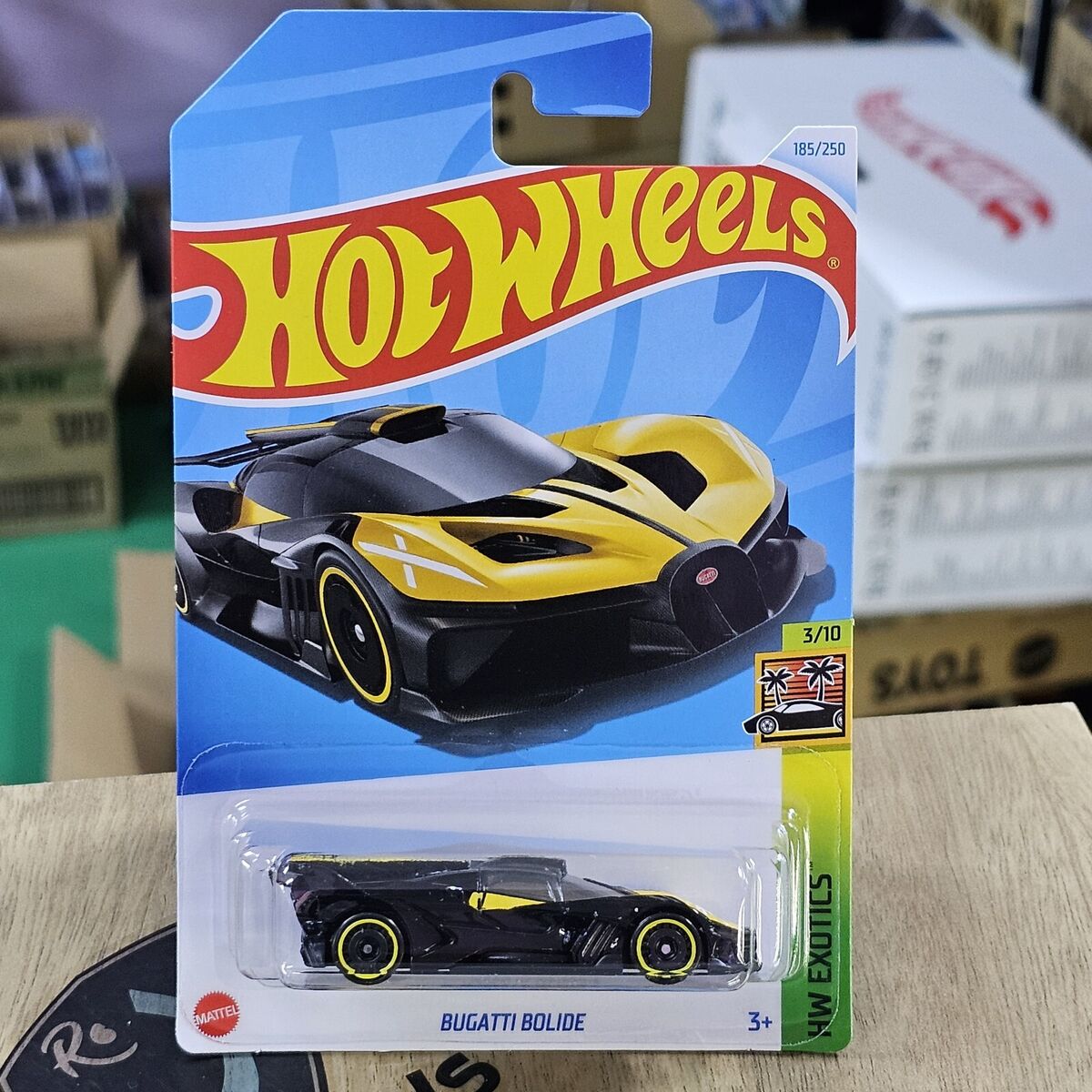 Hot Wheels 2023 Release (Mainline) Bugatti Bolide Black - Blue, Scale - 1:64. 