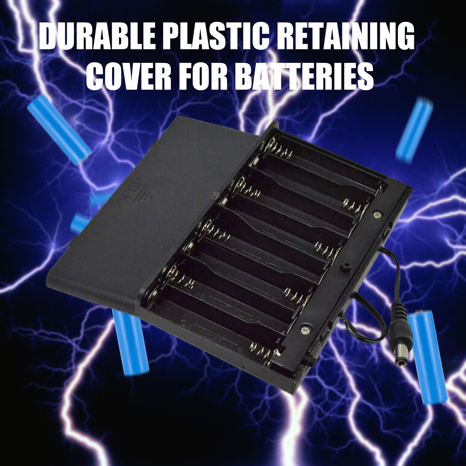 Battery Case with Secure Cover 12v Aa Battery Holder Case Box with Switch Cover for Home Outdoor Use Durable Convenient Battery Case with Built-in Switch. 