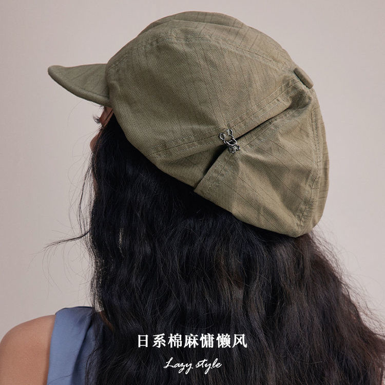 Blockbuster return丨lazy Japanese cotton and linen berets, women's spring and summer streets, versatile hats, three-dimensional shaped, newsboy hats