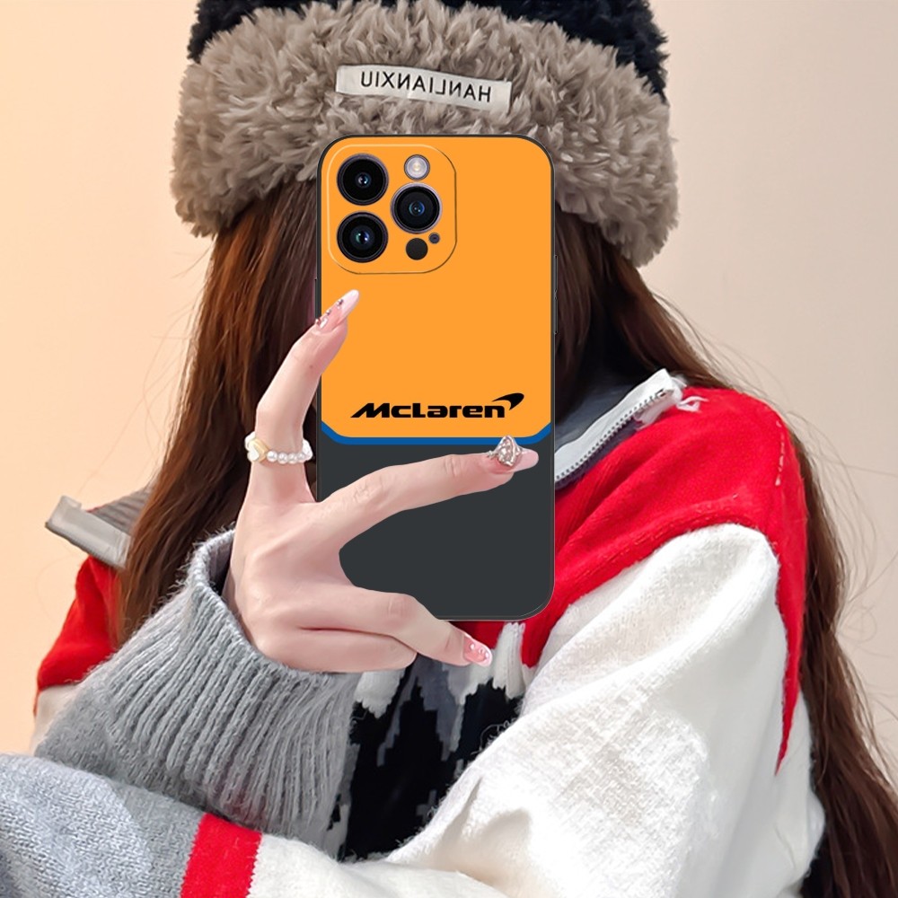 Pretty M-Mclaren Mobile Cell Phone Case for iPhone 15 14 13 12 11 X XR XS 8 7 Pro Max Plus Mini Black Soft Phone Cover Funda. 