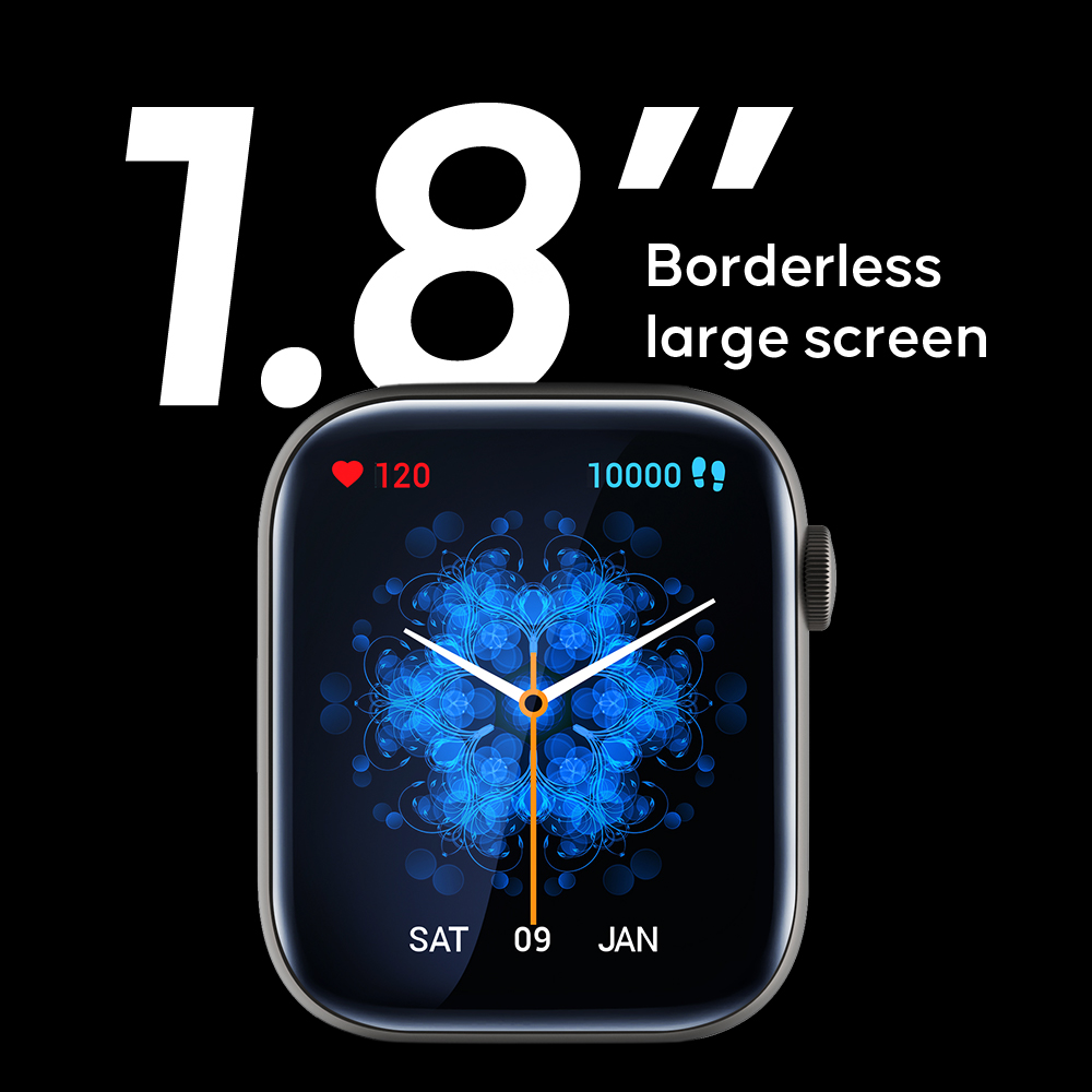 Ainuevo P45 Bluetooth Call Smart Watch 1.8 HD Display 120+ Sports Modes Heart Rate Waterproof IP67 smartwatch for men women. 