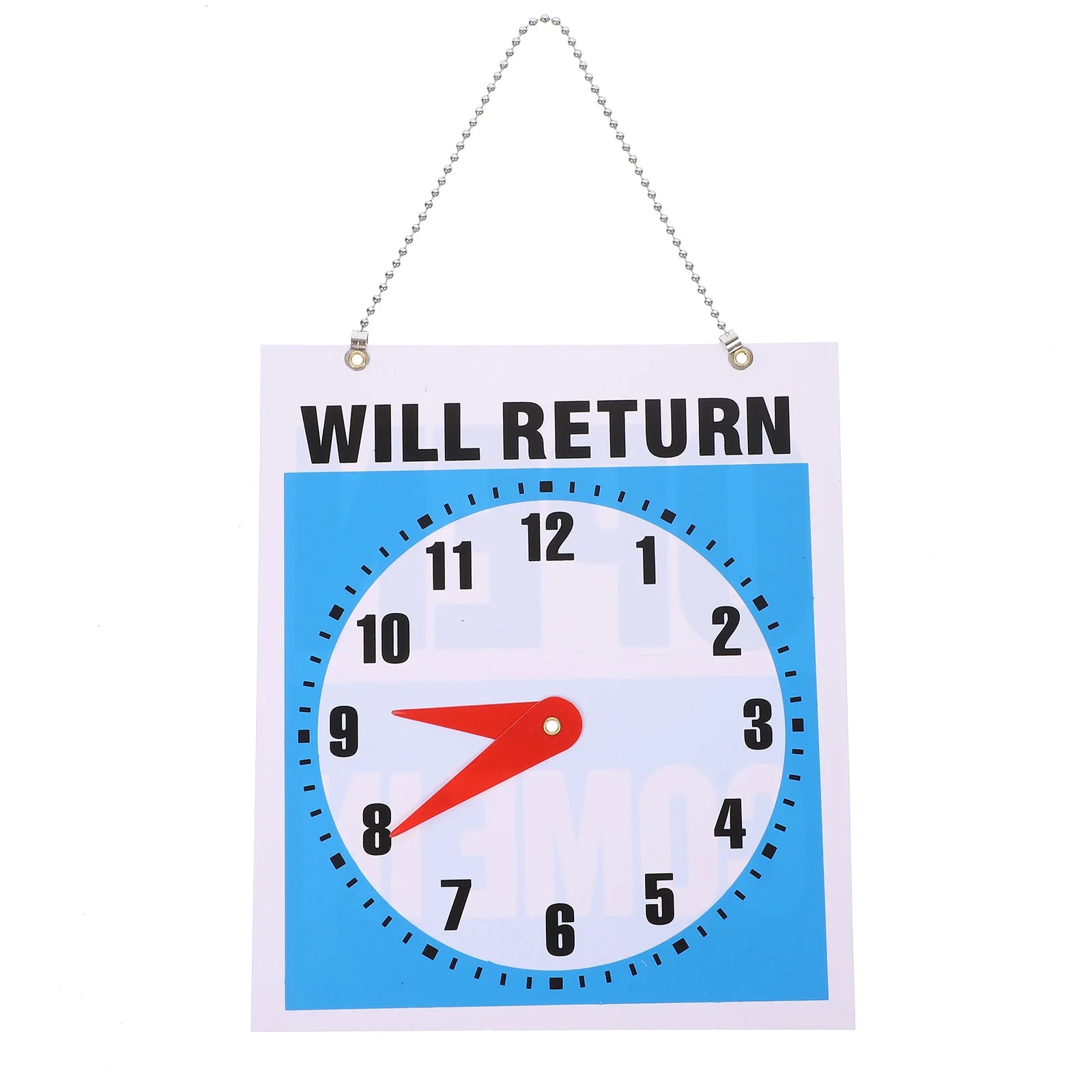 Sign Open For Signs Business Door Will Hours Return Closed Office Close Clock And Operation Glass Lunch Out Hanging Window Shops. 