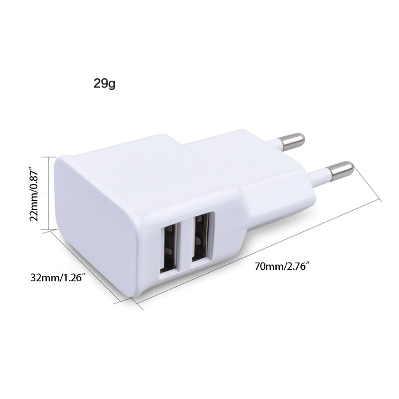 【happy one】USB Wall Charger 5V/2A  Dual USB Cube Power Adapter Plug Charging Block Replacement for Most Mobile. 
