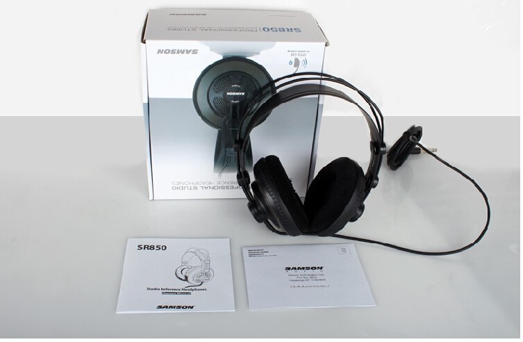 Original Samson SR850 monitoring headset with velour earpads semi-open-monitor headphone for studio,PC recording karaoke game. 