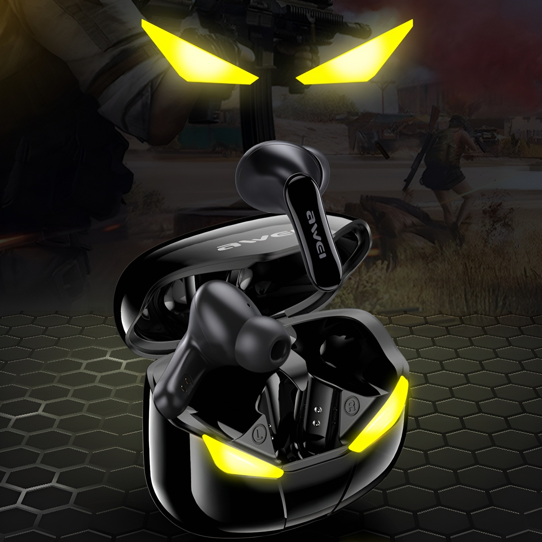 AWEI T35 Bluetooth 5.1 Touch Control True Wireless Gaming Earbuds. 