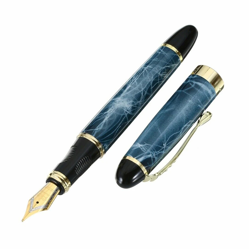 【WSJJ Store】Marble Chunky Medium Flex Nib Fountain Pen Office. 