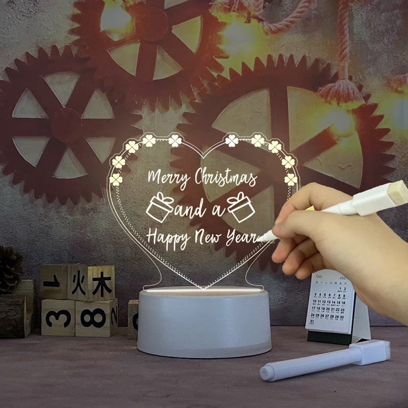 Erasable Luminous Transparent Home Desktop Acrylic Notepad Small Whiteboard Writing Message Boards. 