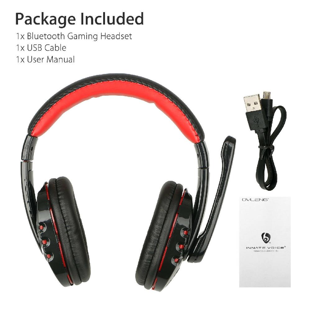 V8 1 Headphones V5.0 Bluetooth Gaming Headset OVLENG Wireless Stereo Earphone With Microphone for PC Phone Lap ComputerBlue. 