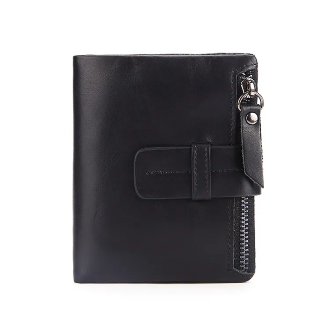 Men Wallets Coin Pocket Vintage Male Purse Zipper Small Money Purses Function Cow Leather Men Wallet