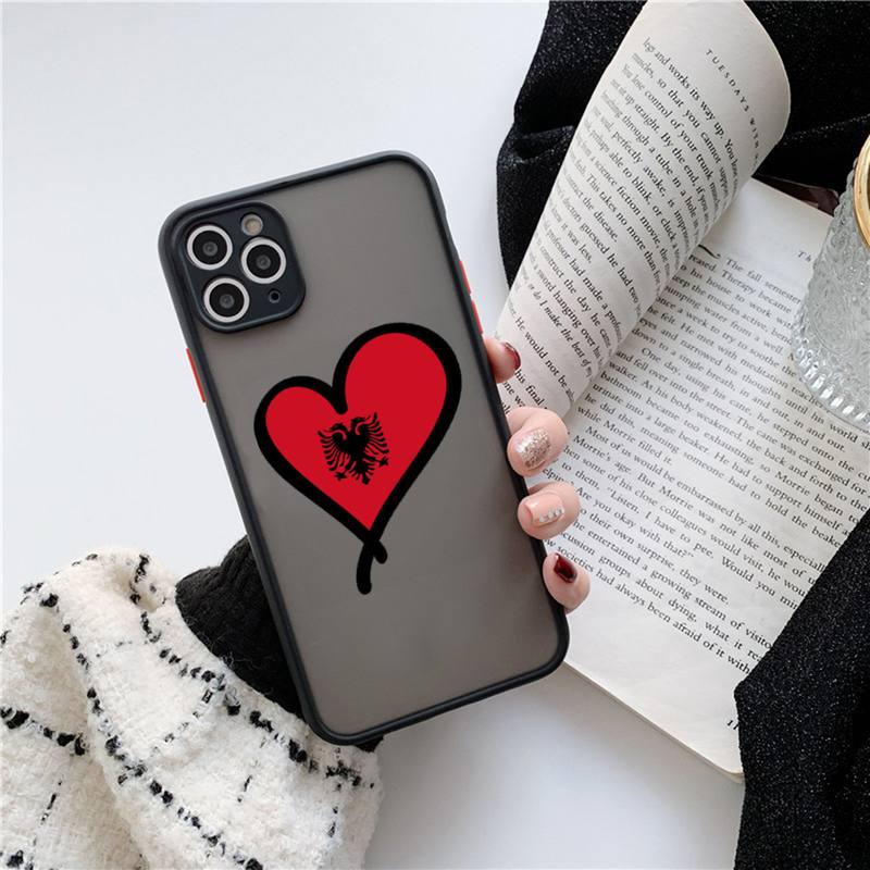 Albania Albanians Flag Phone Case matte transparent For iphone 14 11 12 13 plus mini pro max cover. 