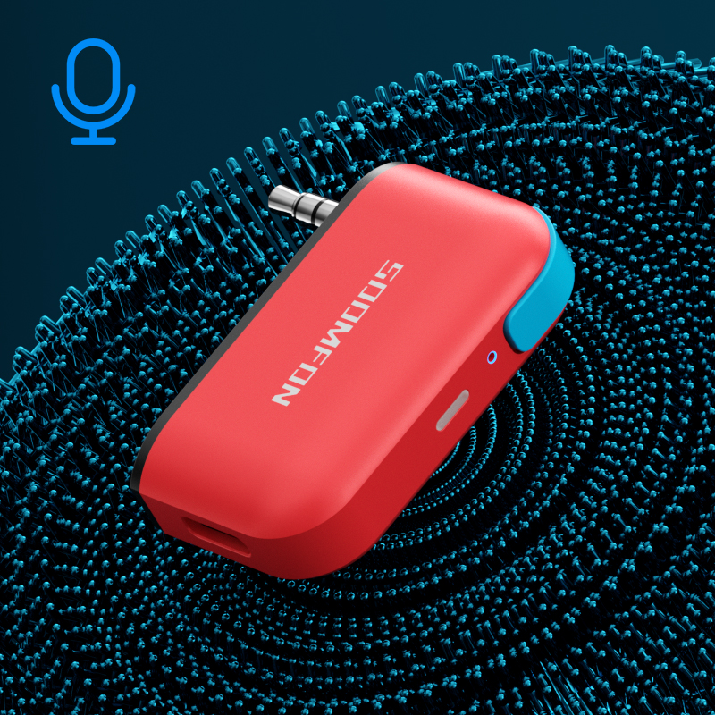 SOOMFON Bluetooth 5.0 Transmitter Wireless Audio Adapter for Nintendo Switch Lite 3.5mm Jack. 