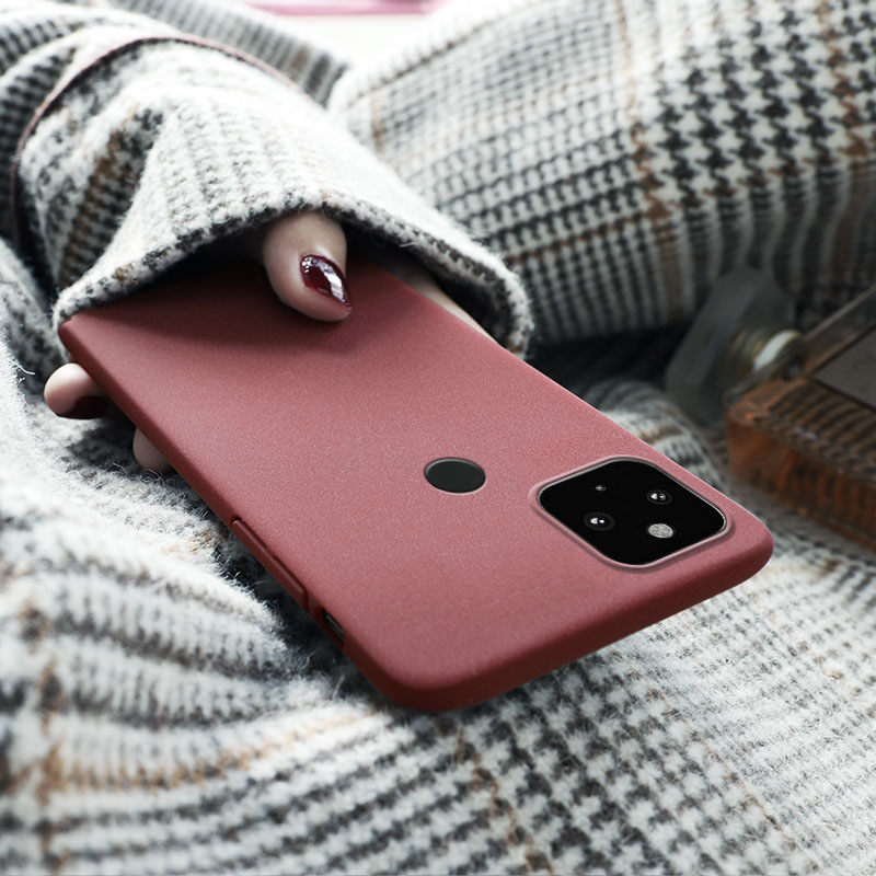 Top-Tier Option - Google Pixel 4A 5G for Tokifu Back Cover Matt Simple Solid Color Soft Silicon TPU Case. 