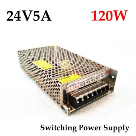 Adapter 24V 5A 120W Adapter Transformer AC 110V 220V to DC 24 Volt 5amp LED Driver 2 Channels for LED Lighting Projects 3D Printer CCTV Camera. 