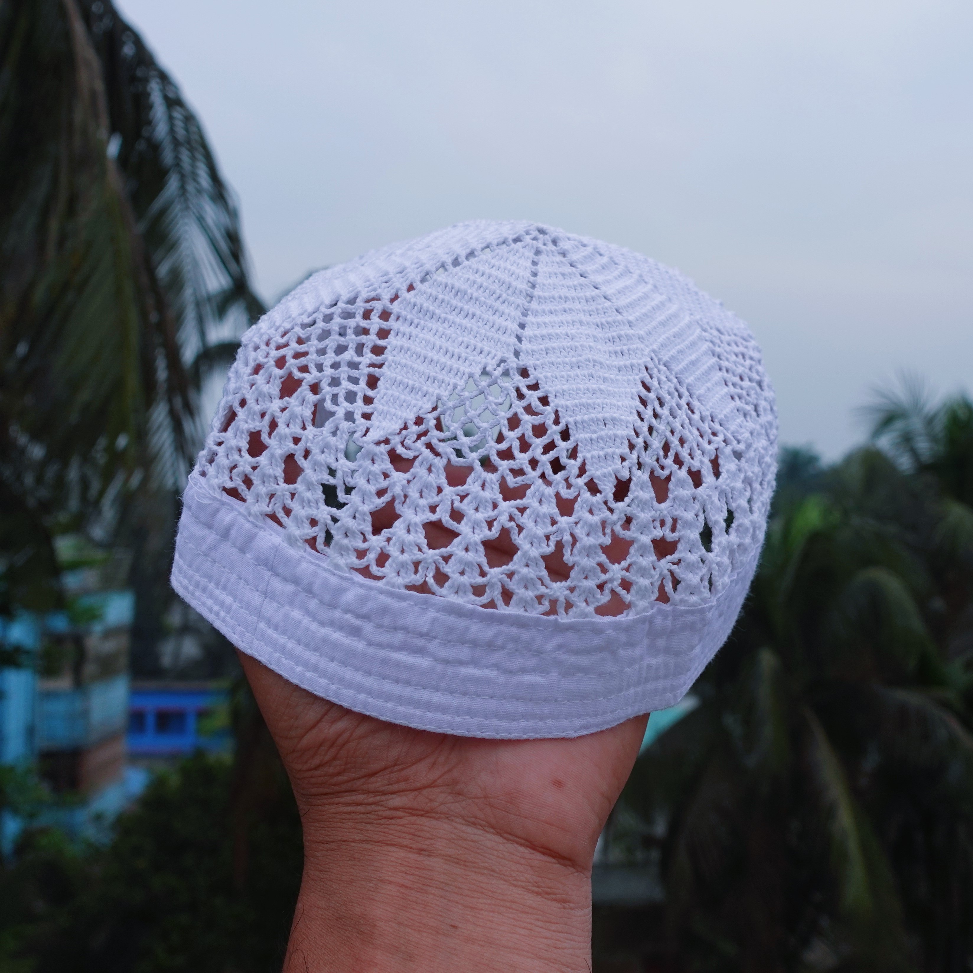 White Color Beautiful Design Tahfiz Tupi -Tupi For Men - Cap For Men -1pc Cap - Comfortable And Stylish. 