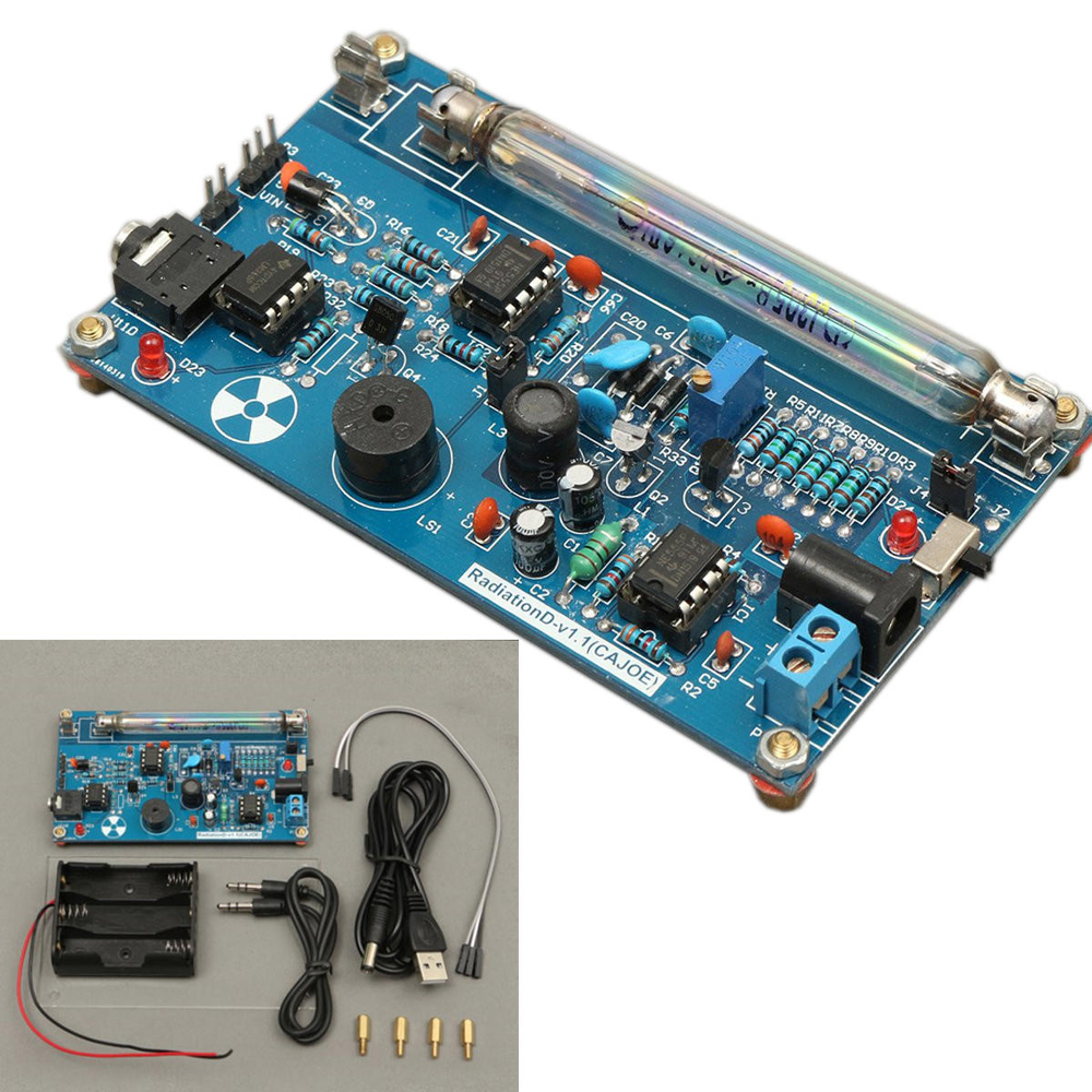 Assembled DIY Geiger Counter Kit DIY Nuclear Radiation Detector Arduino Compatible GM Tube Beta Gamma Ray