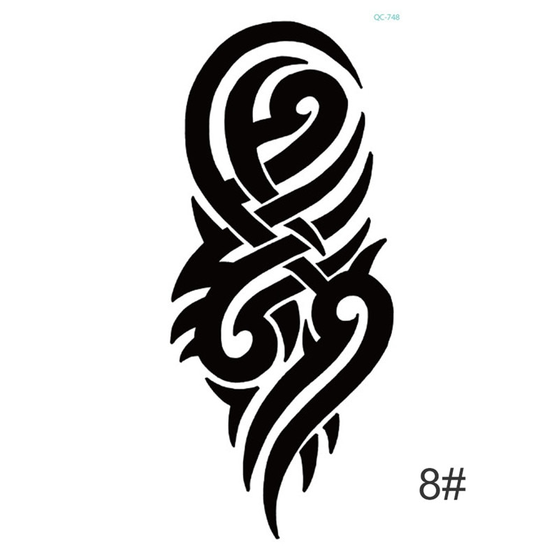 Hot Black Temporary Tattoo Body Art Tattoos 3D Waterproof Temporary Tattoos Sticker Art Men Arm Leg Tatoo Paper. 