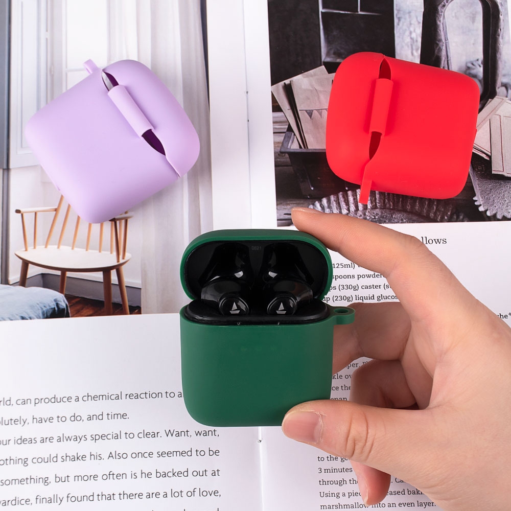 For Boat Airdopes 131 Silicone Earphone Protective Case with Hook. 