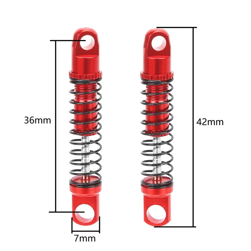2 Set for WPL D12 RC Car Metal Rear Shock Absorber Damper with Mount Fixed Seat Upgrades Parts Accessories,4. 