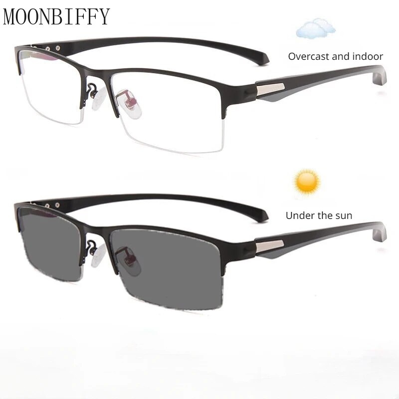 （New）Progreive Multifocal Reading Glae Men Handome Anti Blue Light Precription Glae Eye Glae Color Changing In unlight. 