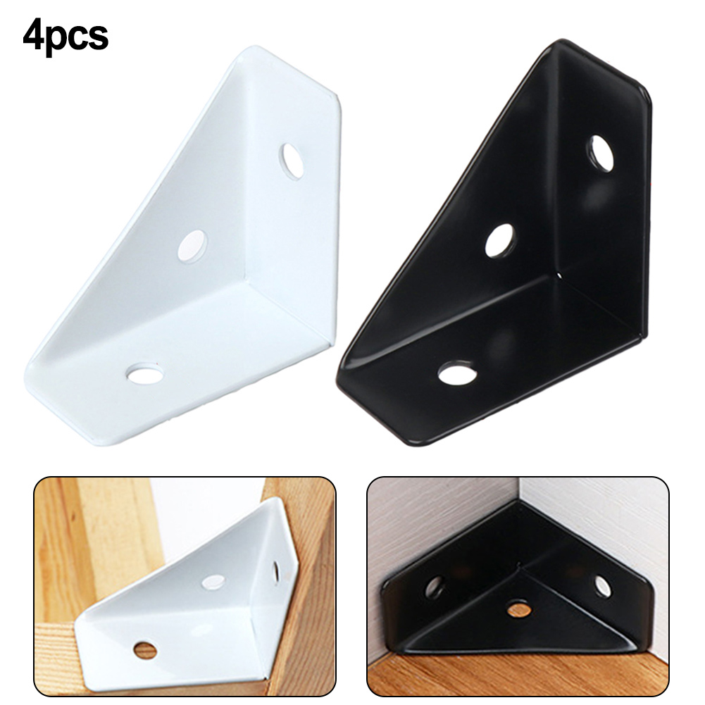4pcs Corner Brace Fasteners Corner Support Bracket Right Angle Triangle Reinforcement Corner Bracket For Furniture Wood Joints