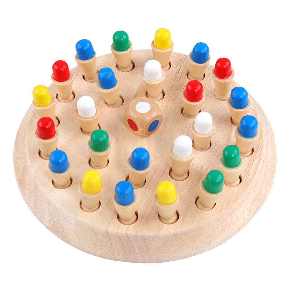 【happy one】Kids Game Wooden Memory Match Stick Chess Game Educational Color Cognitive Ability Fun Block Board Toys For