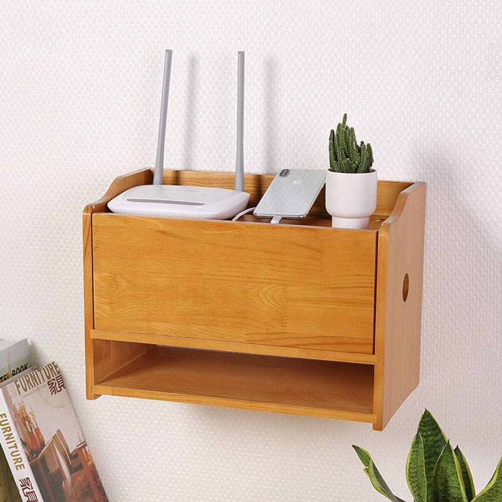 Wall shelf floating TV cabinet Top Box Router Sky Box set wire shelf finishing box shelf for routers, remote controls, TV stand, WiFi, multimedia she