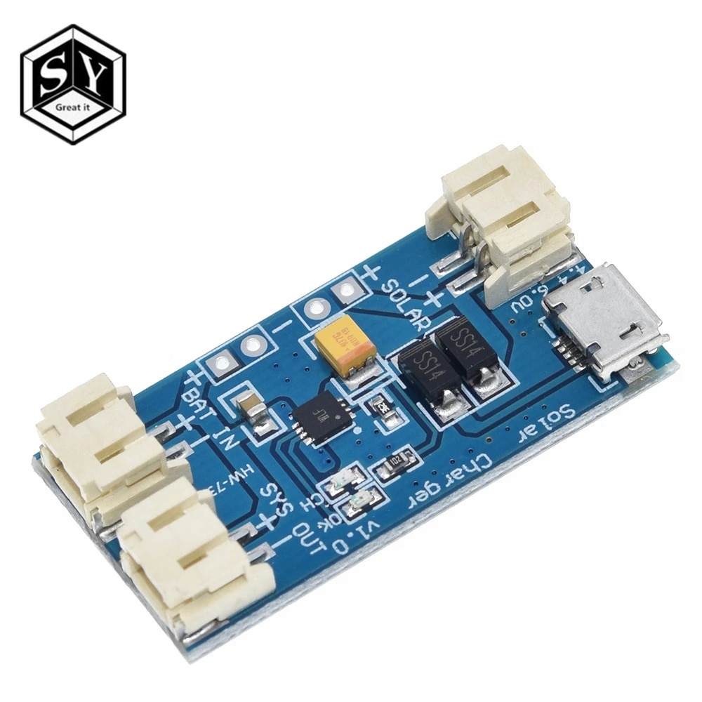 【Hey my home】Great IT 500Ma  Solar Lipo Charger Board Lithium Battery Charge Chip DIY Outdoor Charging Board Module  Arduino. 