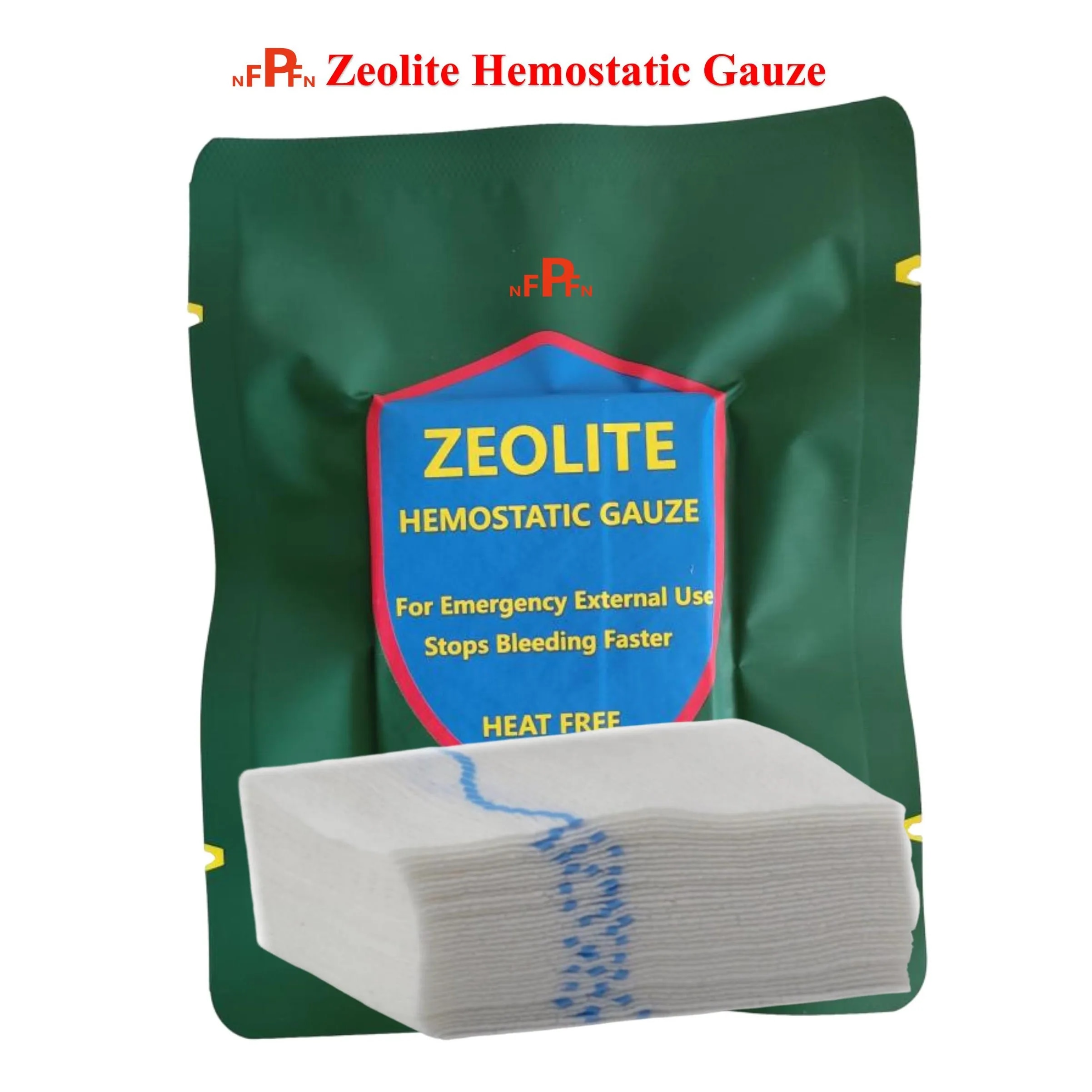 TCCC Tactical Zeolite Hemostatic Gauze Emergency Outdoor Binding Fixed Bandage First Aid Kit Medical Wound Dressing. 
